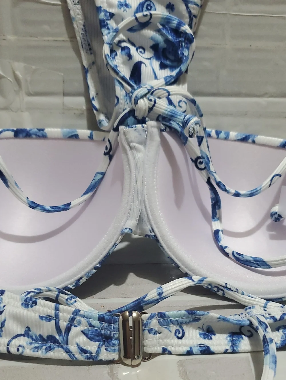 Halter Blue Floral Tie-Side Bikini Set - Women Intimates & Sleepwear